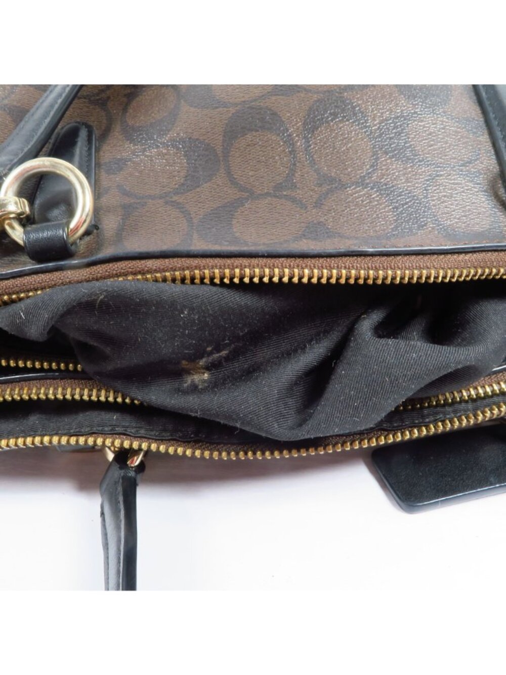 Coach Signature Christie Carryall Small w/ Wallet Black Brown PVC F58291 F16107 - Picture 12 of 16